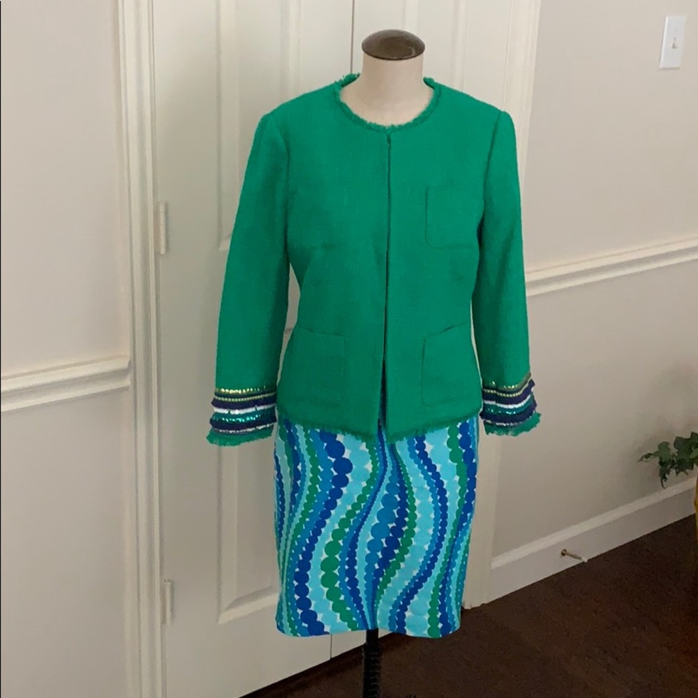 Talbots Jacket with Embellished Sleeve Detail